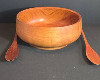 Aurids Lnnborg Bangkok Teak Salad Bowl and Servers