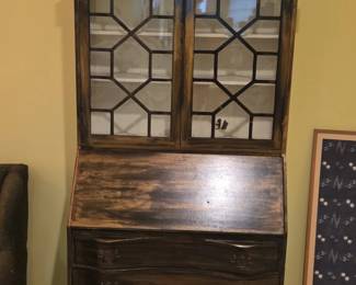 Chippendale Style Mahogany Secretary Desk with Hutch