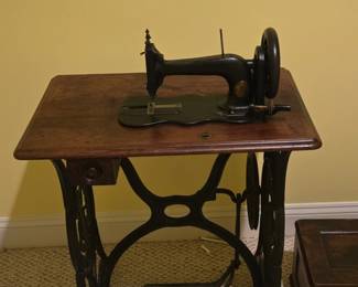 Singer Sewing Machine with Treadle Base and Cabinet second image