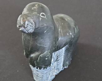 Inuit Soapstone Carving of a Seal