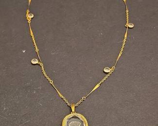 Glass Cameo Pendant Necklace