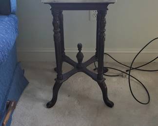Victorian Eastlake Marble Top Pedestal Stand