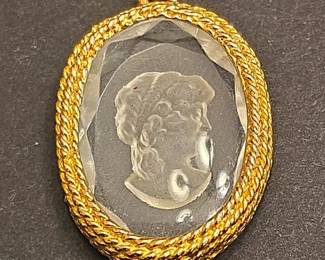 Glass Cameo Pendant Necklace