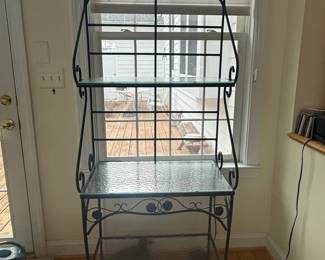 Wrought Iron and Glass Bakers Rack