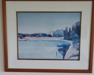 G. Kondos signed Lithograph Winter Landscape