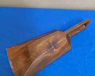 Antique Hand-Carved Wooden Grain Scoop