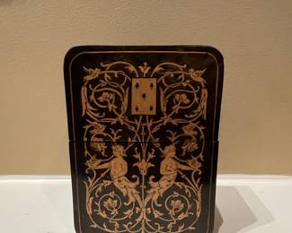 Boulle-Style Marquetry Double Playing Card Box
