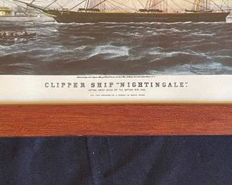 Currier & Ives Clipper Ship Nightingale Lithograph