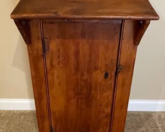 Antique Pine Jelly Cupboard with Moon Cutouts