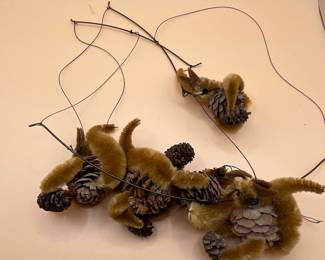 Vintage Pine Cone and Pipe Cleaner Animal Ornaments