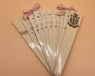 Victorian Lithographed Folding Fan with Ladies in 18th Century Attire