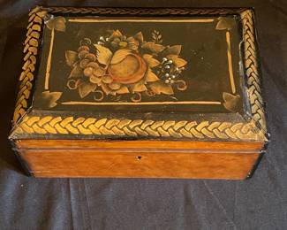 Vintage Tole Painted Document Box