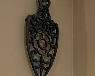 Vintage Cast Iron Floral Trivet
