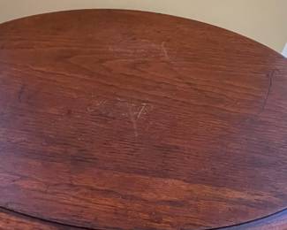 Victorian Walnut Pedestal Parlor Table with Marble Top
