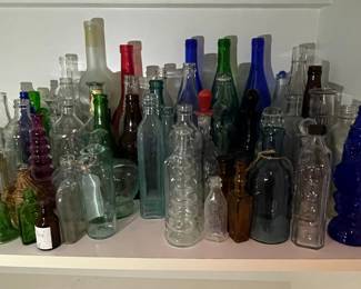 Collection of Assorted Vintage and Decorative Glass Bottles