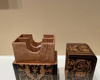 Boulle-Style Marquetry Double Playing Card Box