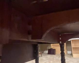 Victorian Walnut Drop-Leaf Side Table with Drawer and Barley Twist Legs