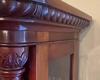 Victorian Revival Mahogany China Cabinet with Ball and Claw Feet