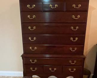 Queen Anne Style Cherry Highboy Chest