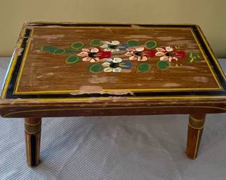 J.S. Ebersol Hand-Painted Folk Art Footstool