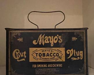 Vintage Mayo's Cut Plug Tobacco Tin with Wire Bail Handle
