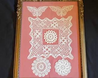 Framed Vintage Lace Collection by Louise Hampe