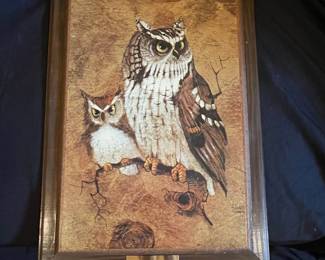 Richard Hinger "Screech" Owl Print on Particle Board