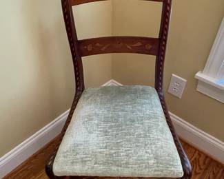 Regency Style Mahogany Marquetry Side Chair