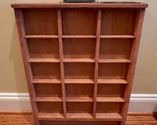 Vintage Wooden Printer's Tray Display Case