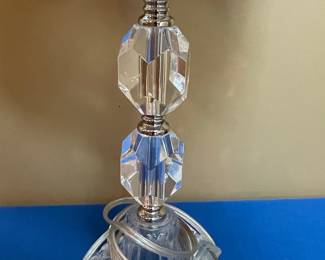 Crystal Column Table Lamp with Stacked Hexagonal Crystal Spheres