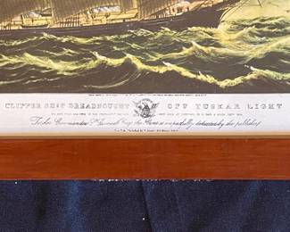 Currier & Ives "Clipper Ship Dreadnought Off Tuskar Light" Lithograph