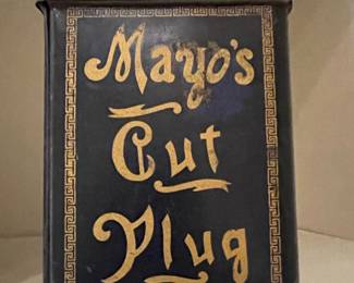 Vintage Mayo's Cut Plug Tobacco Tin with Wire Bail Handle