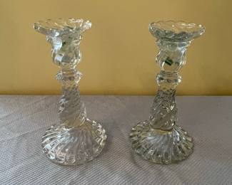 Pair of Fostoria Colony Pattern Candlesticks