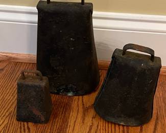 Set of Three Vintage Sheet Metal Cow Bells