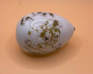 Antique Victorian Hand Blown Milk Glass Easter Egg