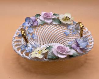 Crown Staffordshire Floral Basket