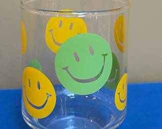 Vintage Smiley Face Juice Glasses - Set of 4