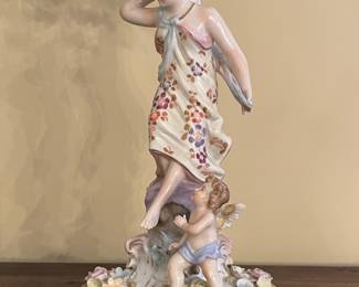 Pair of Von Schierholz Dresden Porcelain Figural Candelabra