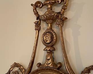Neoclassical Style Giltwood Wall Mirror with Urn Motif