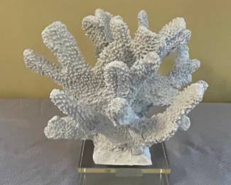 Faux White Coral Sculpture on Acrylic Base