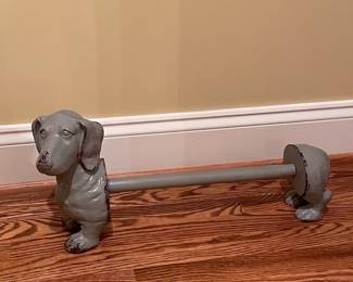 Vintage Cast Iron Dachshund Boot Scraper or Doorstop