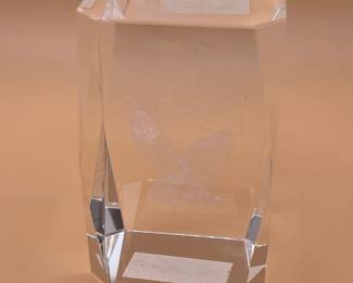 Eagle and American Flag 3D Laser Etched Crystal Paperweight