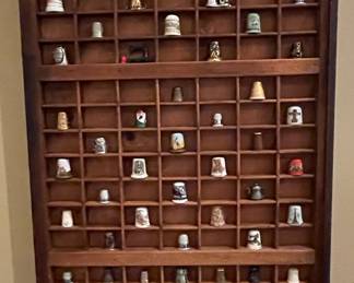 Vintage Printer's Drawer with Mixed Collectibles Display