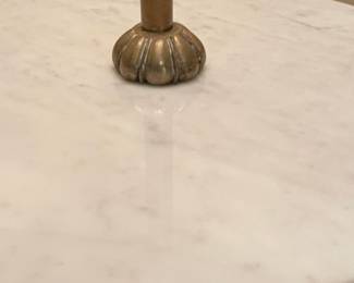 Vintage Brass and Marble Tray Floor Lamp - Stiffel Style