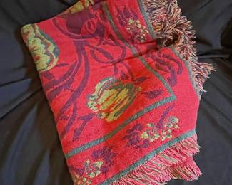 Vintage Bob Timberlake Floral Tapestry Throw Blanket