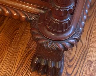 Victorian Revival Mahogany China Cabinet with Ball and Claw Feet