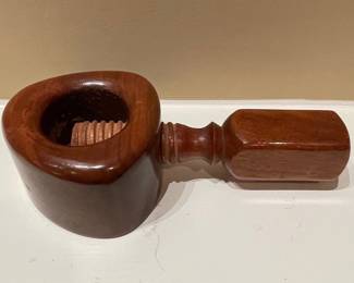 Vintage Hand Turned Wooden Screw Nutcracker - Made in Italy