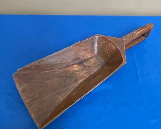 Antique Hand-Carved Wooden Grain Scoop