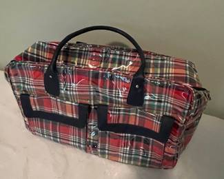 Vintage Plaid Vinyl Travel Bag