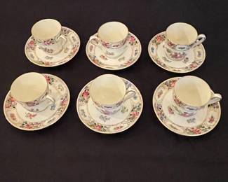 Carl Thieme Potschappel Dresden Porcelain Demitasse Set